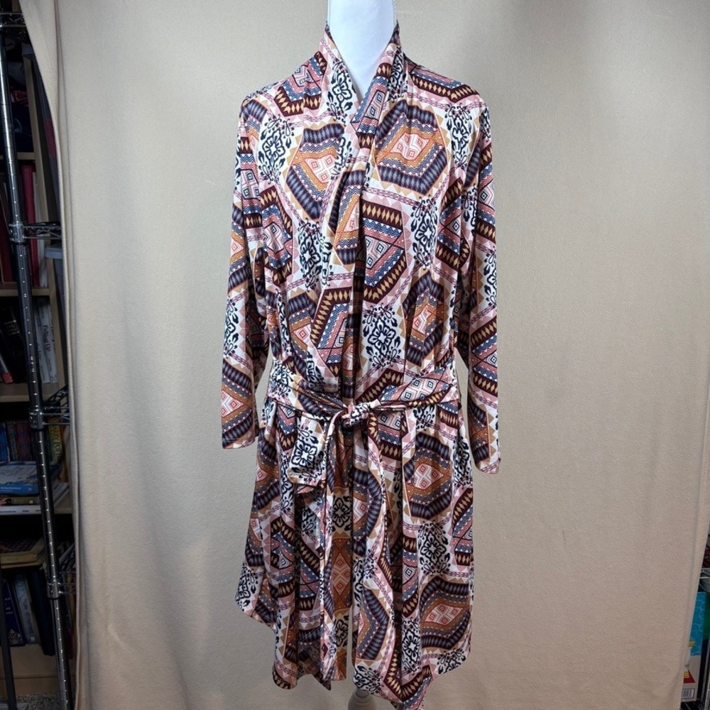 Daughters of Culture Womens Geometric Boho Kimono Cover Up Wrap Yoga XS/S